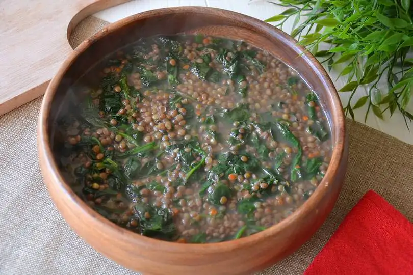 Lentils and spinach