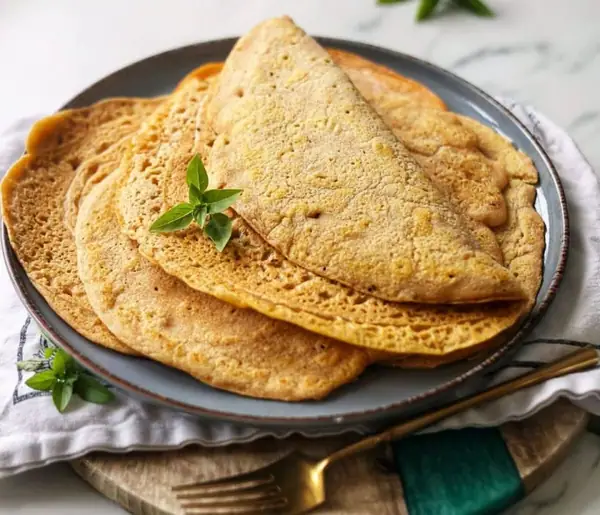 Receta fácil de panqueques de lentejas rojas (pan plano)