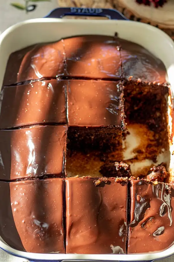 Greek Chocolate Walnut Cake with Ganache (Karidopita sokolata)
