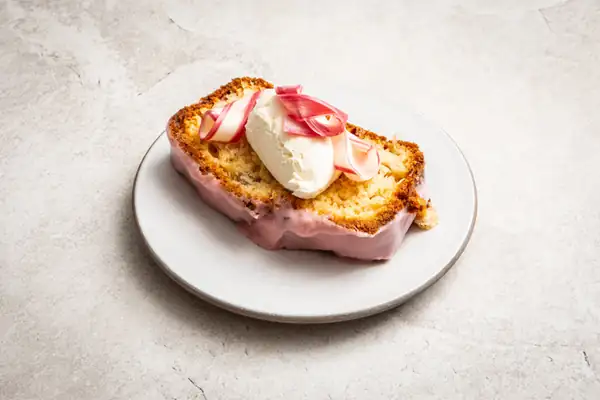 Rhubarb Frangipane Drizzle Cake Recipe