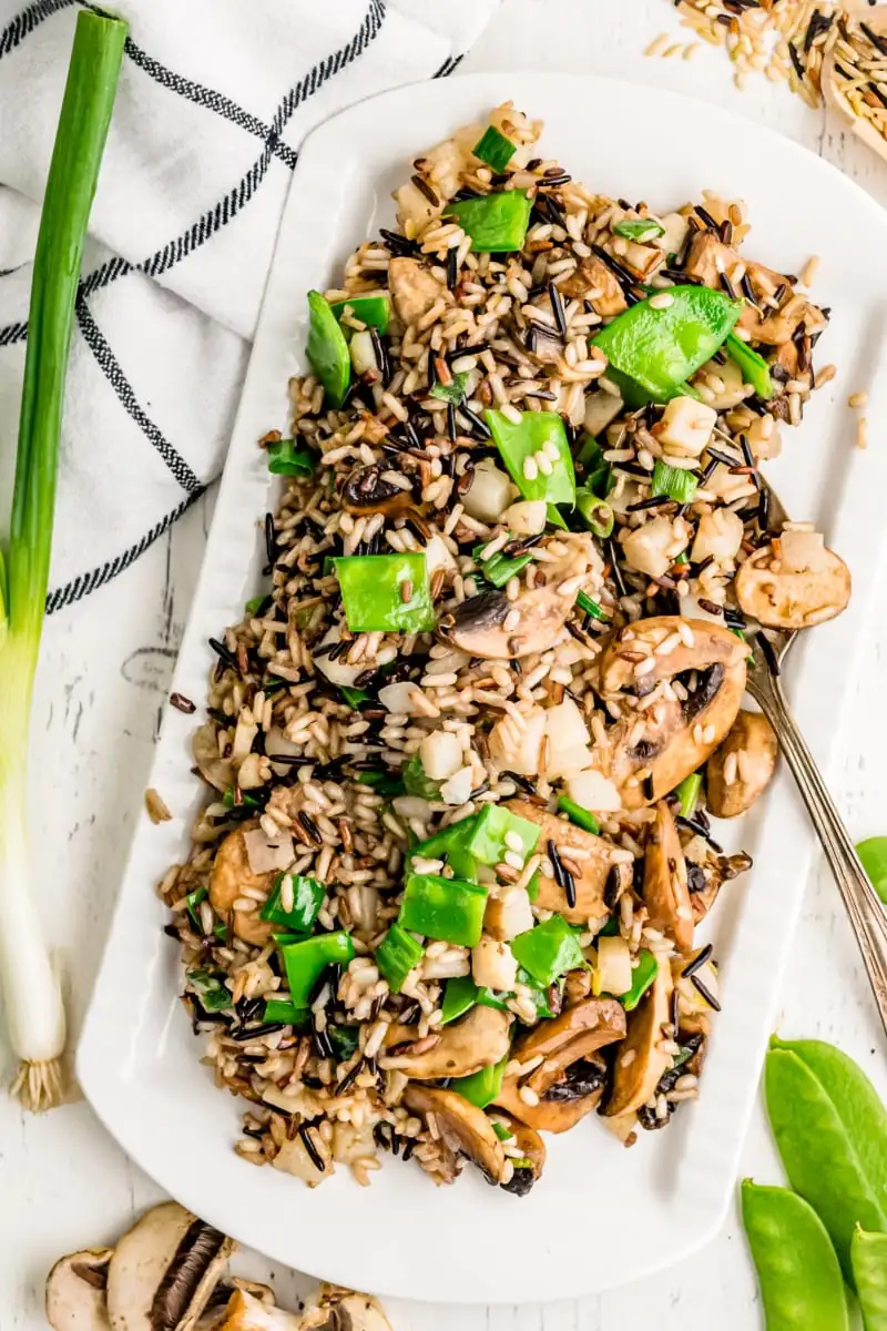 Wild Rice with Snow Peas and Mushrooms