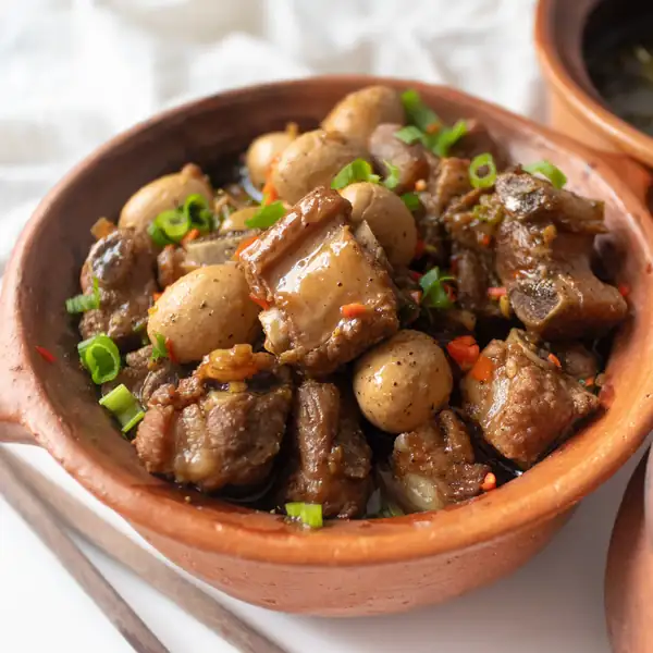 Braised Pork Spare Ribs & Quail Eggs (Sườn Rim Trứng Cút)