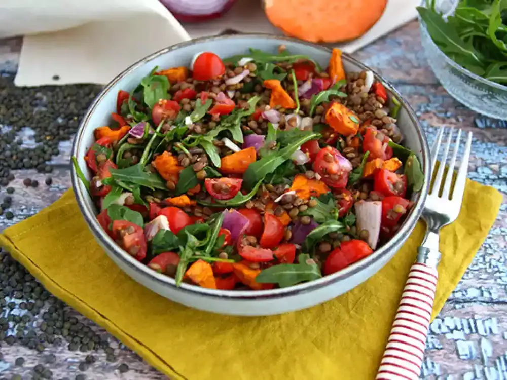 Lentil and sweet potato salad recipe
