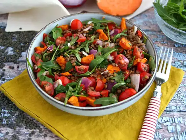 Lentil and sweet potato salad recipe