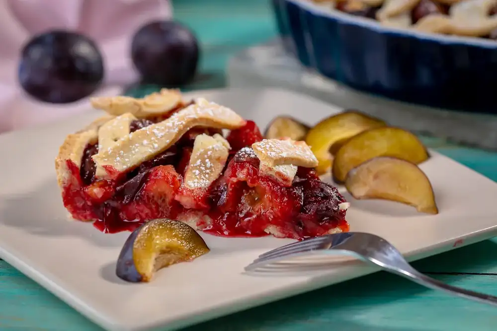 Classic plum pie