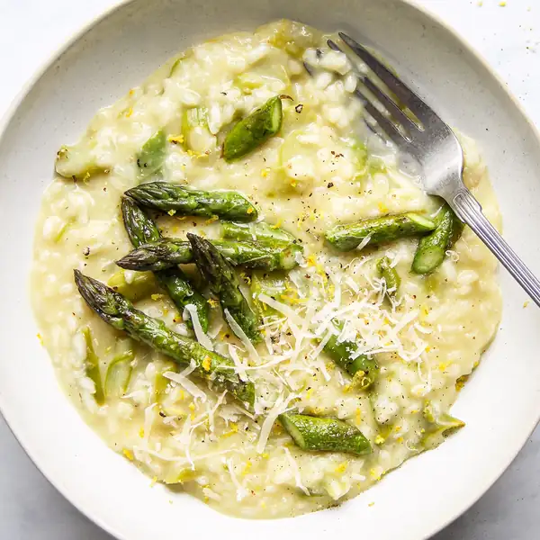 Creamy Asparagus Risotto (with one-pot version)