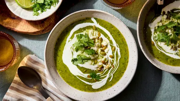 A Creamy Poblano Soup to Take the Chill Away