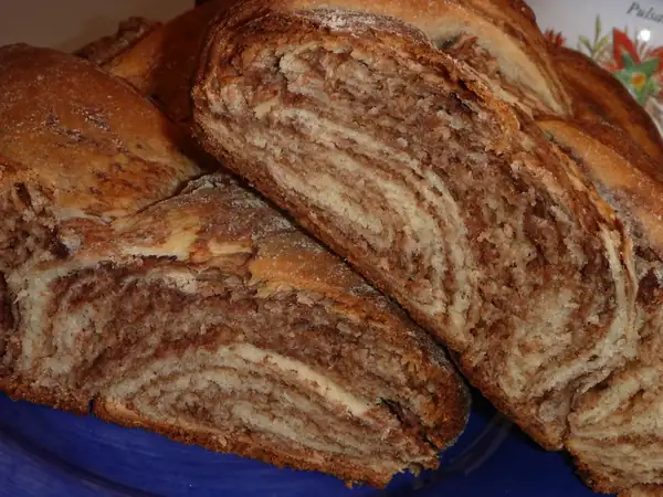 Trenza de chocolate en capas