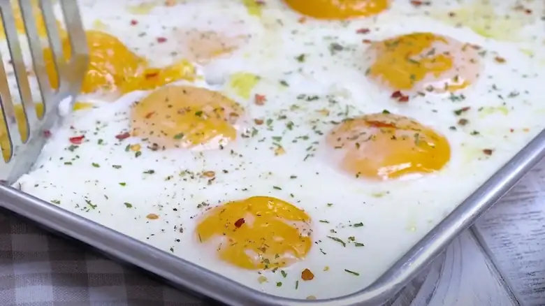 How To Make Pan Sheet Eggs In The Oven For An Easy Breakfast That Feeds A Crowd