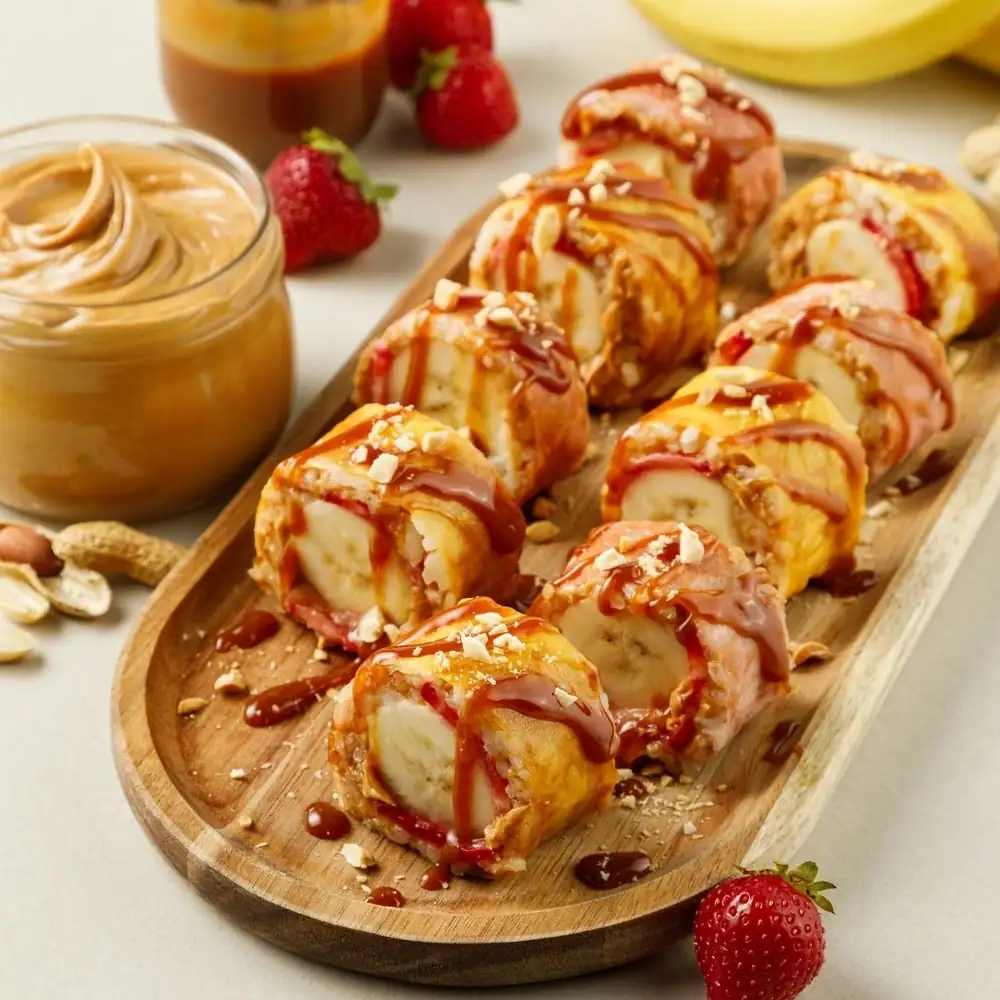 Peanut butter dessert sushi