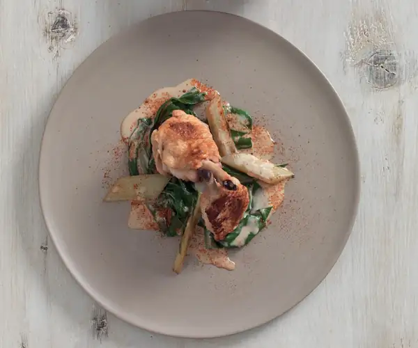 Chicken Wings With Anchovy Sauce and Chard