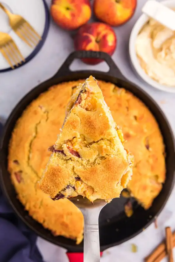 Cast Iron Peach Cornbread