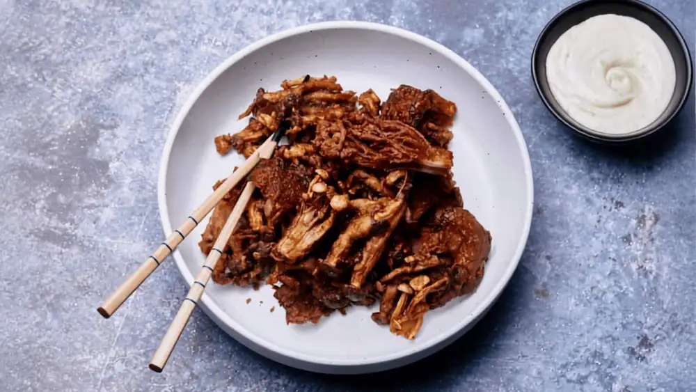 Japanese karaage mushrooms with wasabi mayo