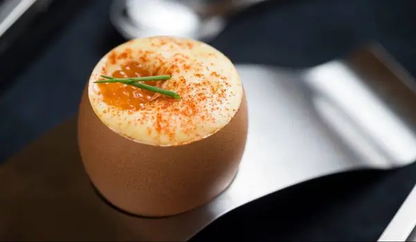 Gourmet Deviled Eggs with Smoked Trout Gravlax & Corn Sabayon