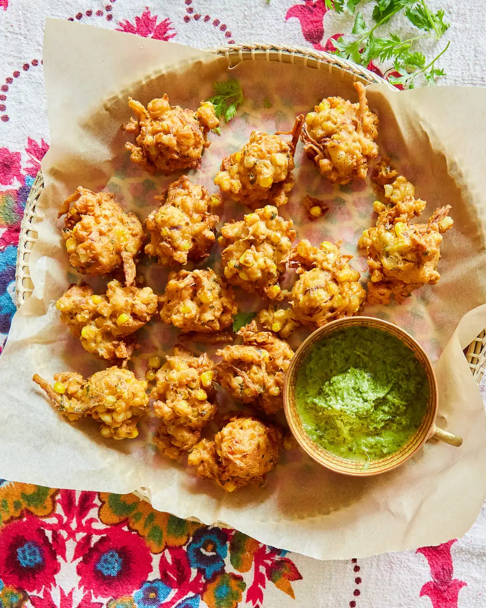Receta de pakoras de maíz dulce
