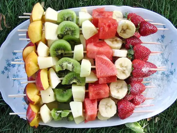 Fresh fruit skewers