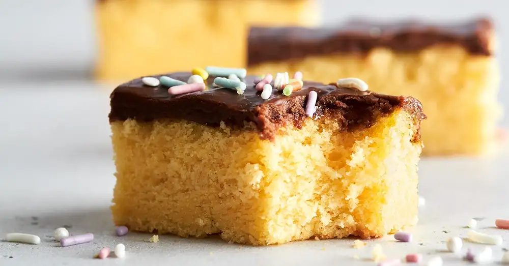 Buttermilk Yellow Cake with Martha’s Chocolate Fudge Icing