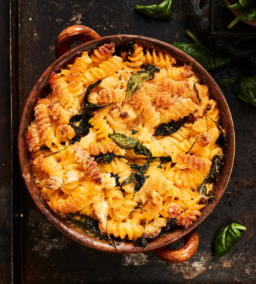 Cauliflower-enriched mac & cheese