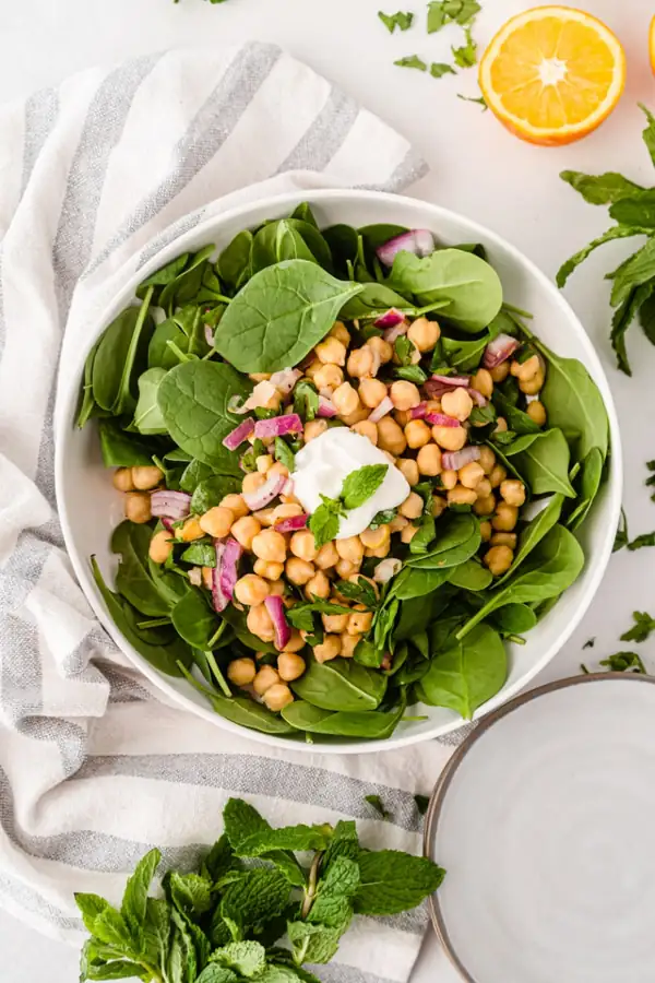 Chickpea and Spinach Salad