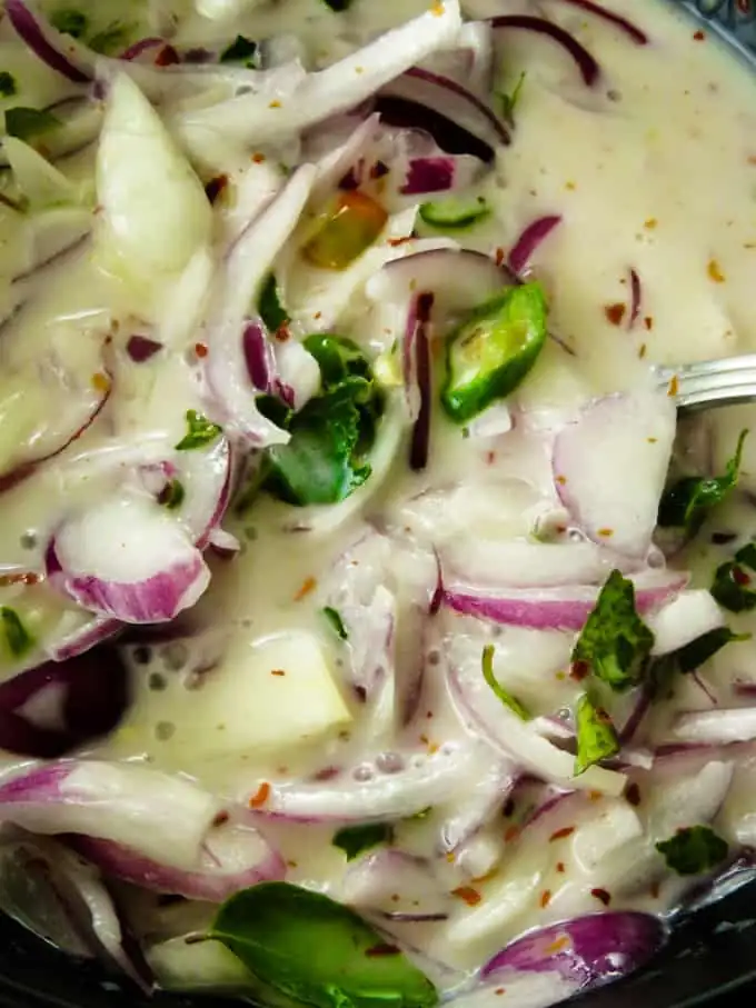 coconut milk onion sambol