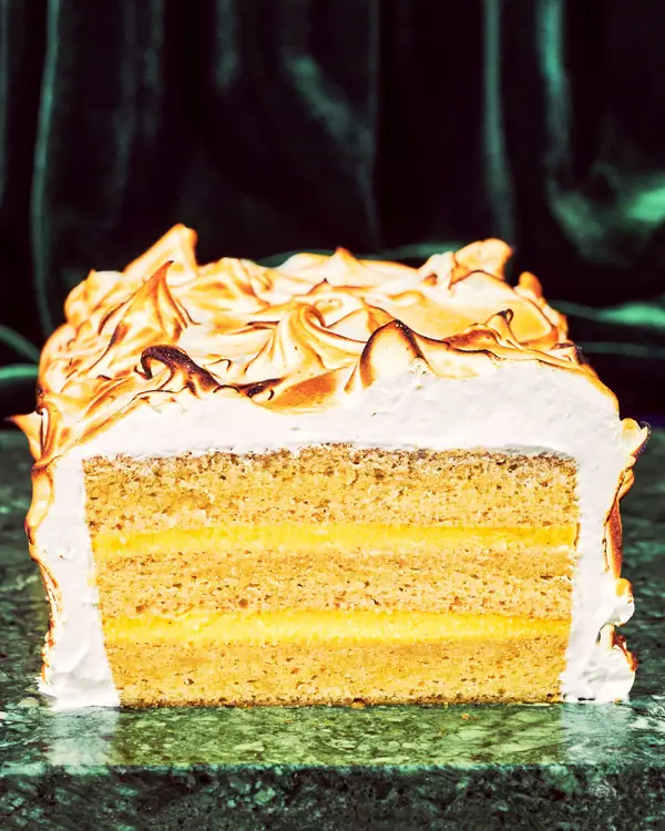 Eggnog Layer Cake with Toasted Meringue Recipe