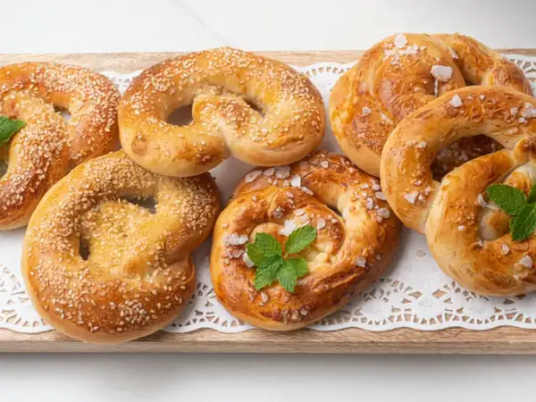 Pretzels, the German bow-shaped bread rolls, by Joseba Arguiñano