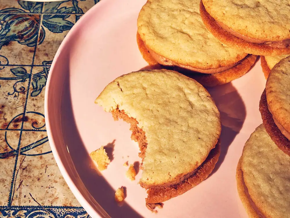Sugar Cookie Sandwiches with Cardamom-Chocolate Ganache