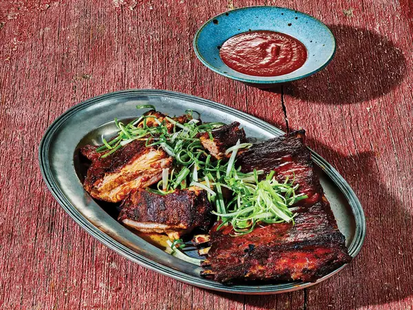 Lamb Ribs with Spicy Harissa Barbecue Sauce Recipe