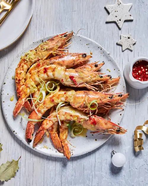Barbecued King Prawns with Lemongrass Butter