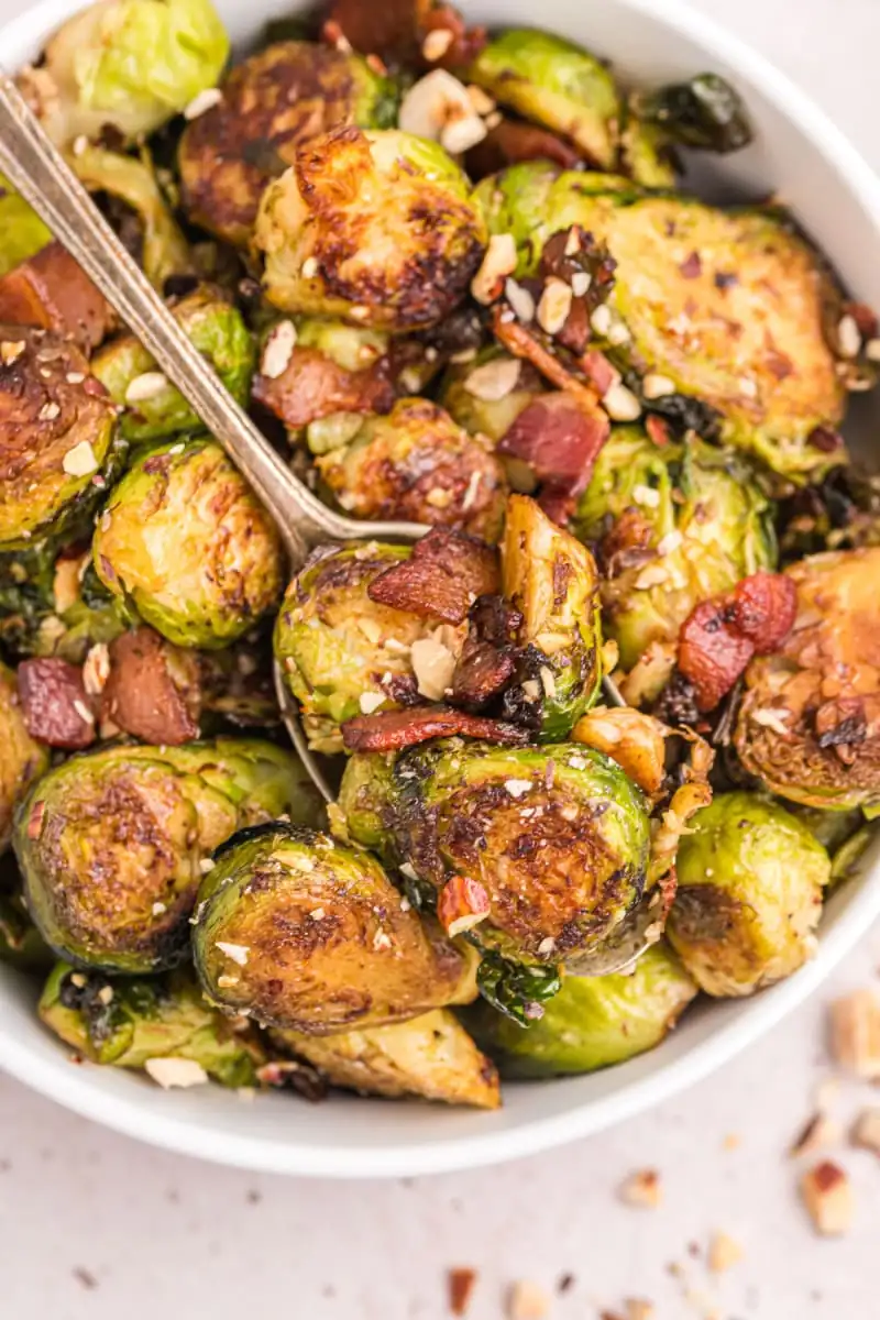 Brussels Sprouts with Bacon and Hazelnuts
