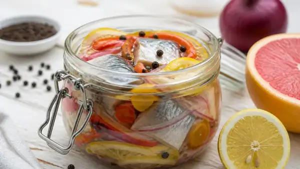 Galician-style herring without vinegar: lemon and grapefruit worked wonders