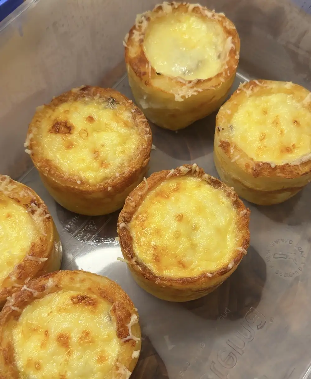 Potato Crust Mushroom Leek Quiche