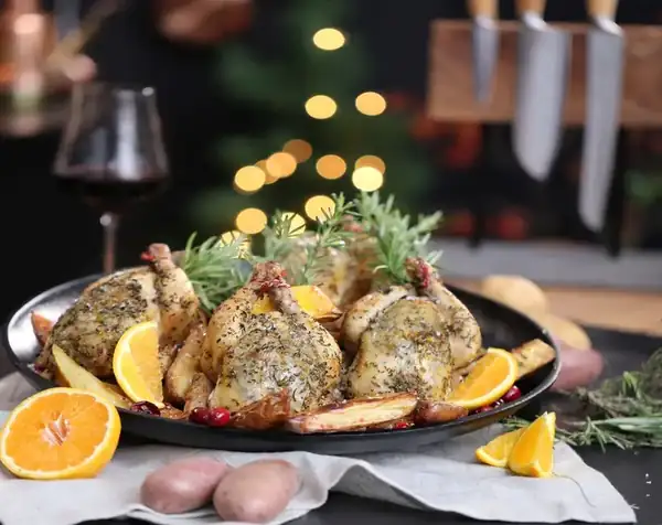 Spring chicken with roasted potatoes