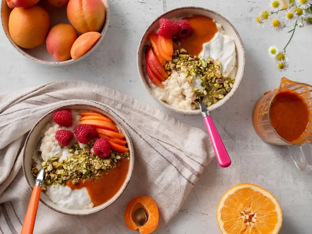 🍑Rice pudding with apricots and skyr