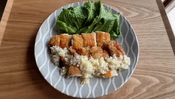 Crispy Chicken with Lemon Leek Sauce