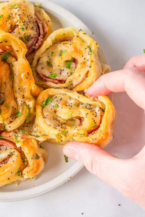 Crescent Roll Ham and Cheese Pinwheels