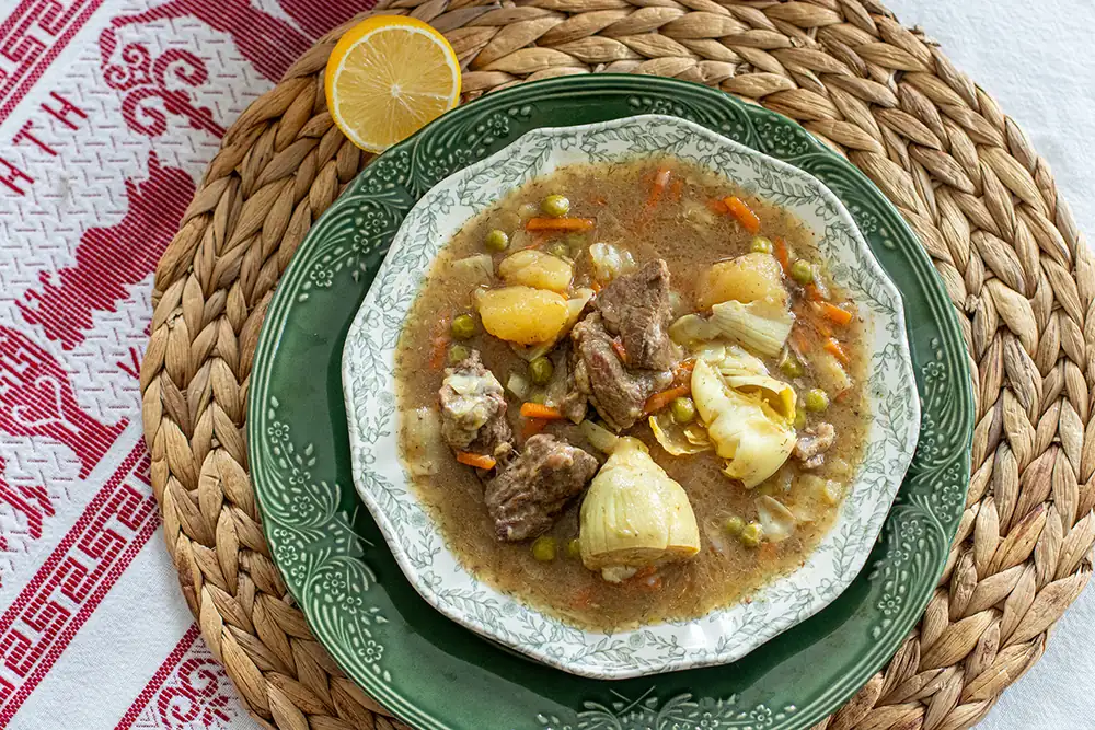Greek Beef with Artichokes and Peas Spring Lemon Beef Stew
