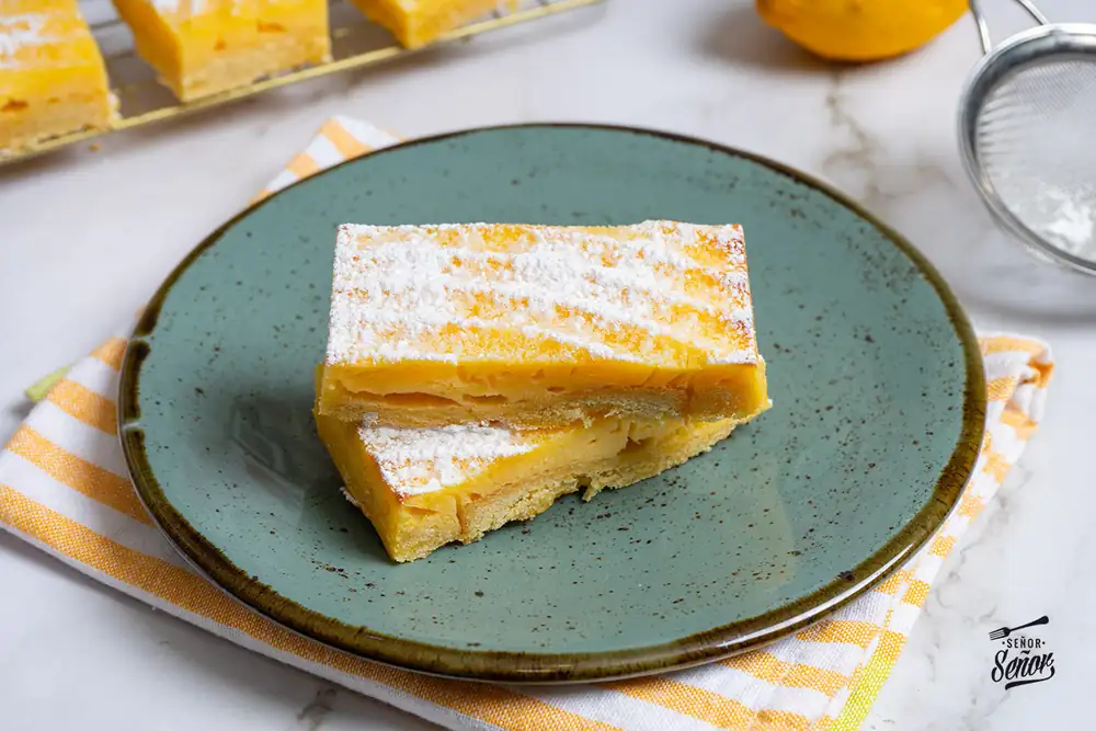 Lemon bars. Traditional British sweet recipe