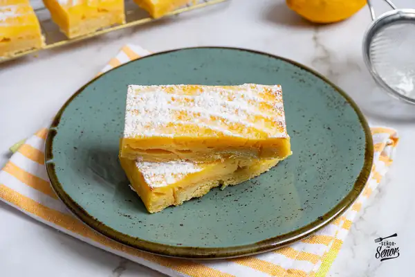 Lemon bars. Traditional British sweet recipe