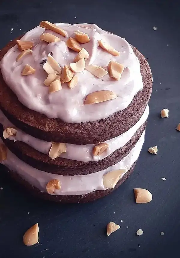 Cocoa, Blueberry and Peanut Pancakes