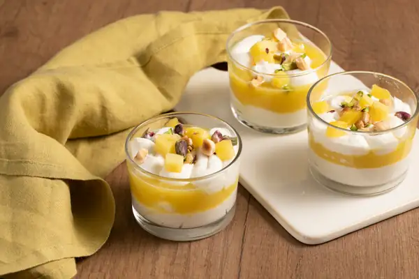 Ricotta and pineapple mousse