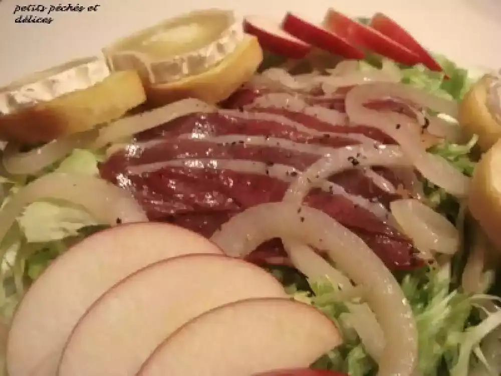 Recipe for warm duck confit and goat cheese salad