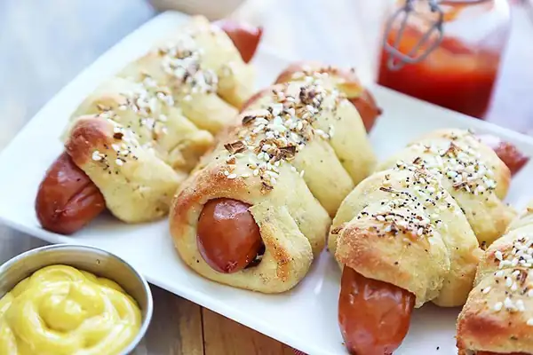 Everything Bagel Pretzel Dogs