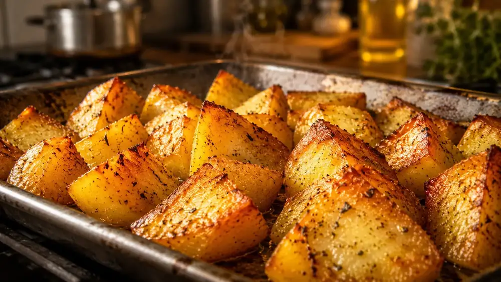 Todos los chefs coinciden: “El mejor truco para conseguir que las patatas asadas queden crujientes por fuera es añadir bicarbonato de sodio y sémola”