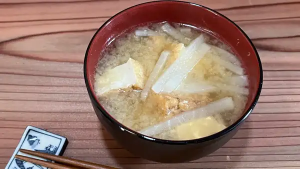 Miso Soup with Daikon and Fried Tofu