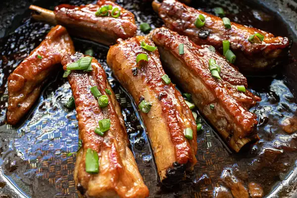Lazy Pan-Fried Lemongrass Pork Ribs with Sweet & Savory Glaze