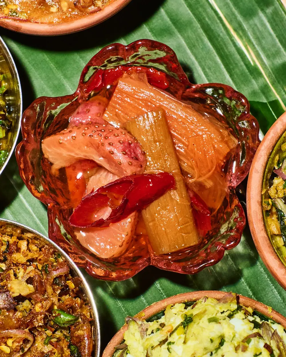 Receta de achar de fresa y ruibarbo