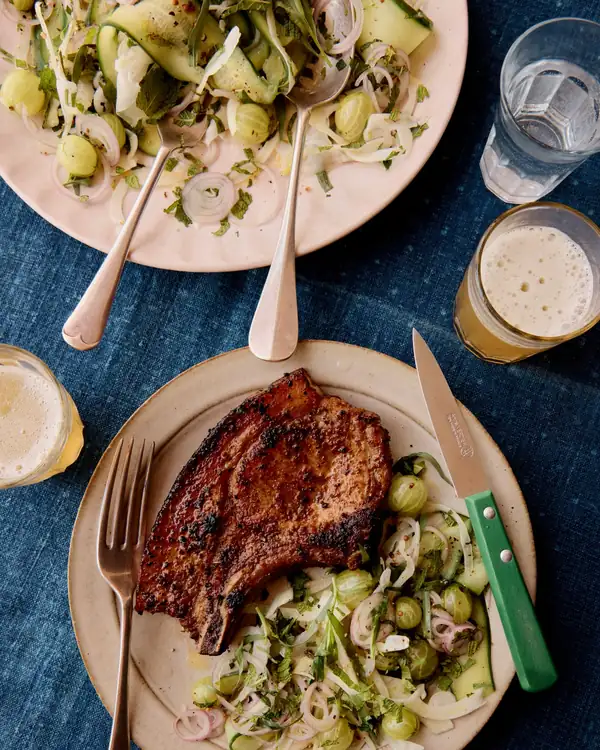 Tarte tatin, spicy pork chops and crumble: Ravinder Bhogal’s gooseberry recipes
