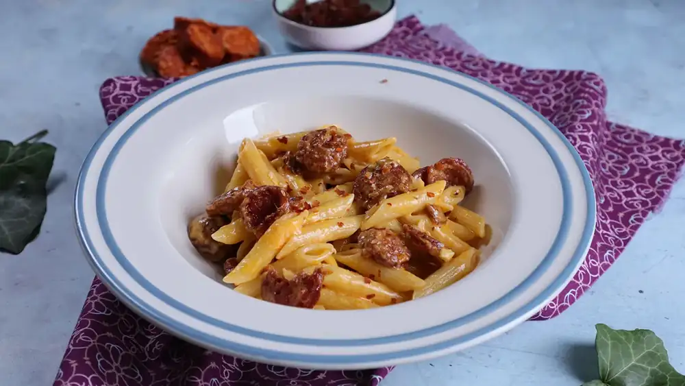 Mozzarella and sausage penne recipe