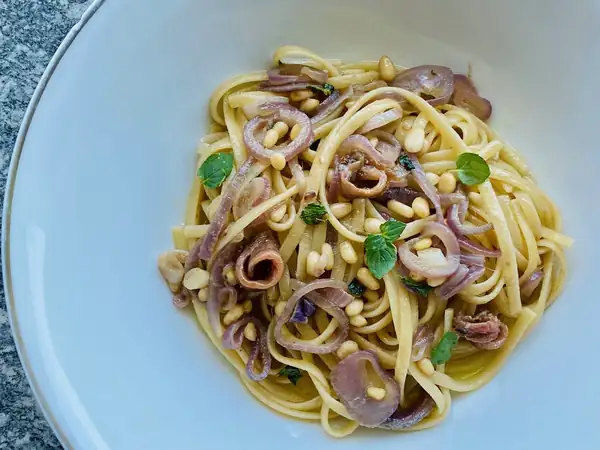 Buttery Linguine with Anchovy & Pine Nuts